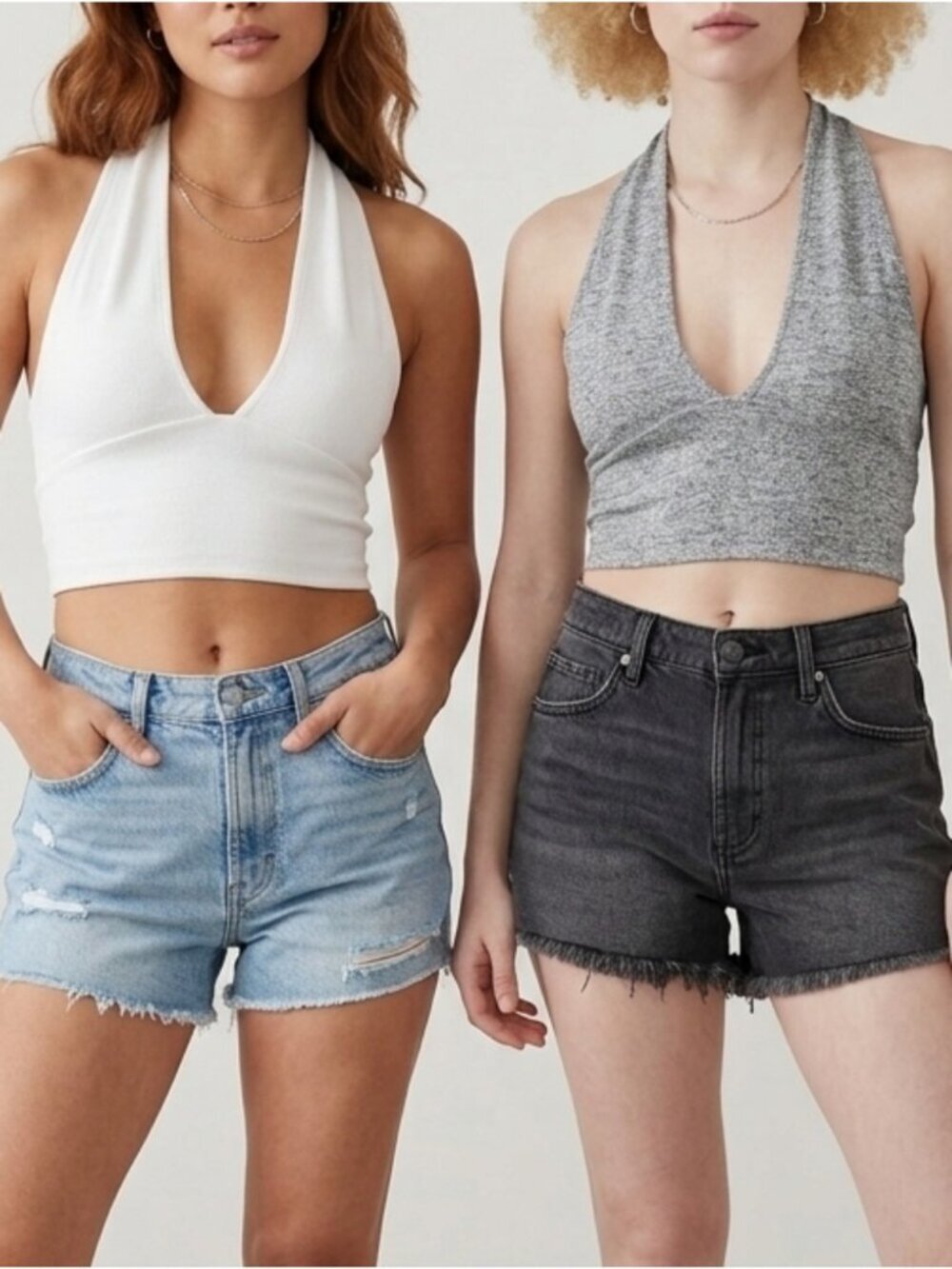 Set Of Two Aritzia Wilfred Valeria Stretchy Tank Top Size Small Grey And White